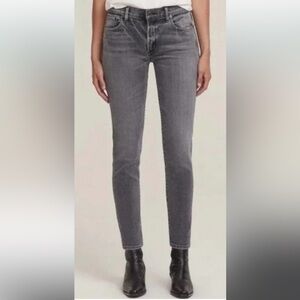 AGOLDE Sophie Gray Faded Wash Mid-Rise Skinny Jeans